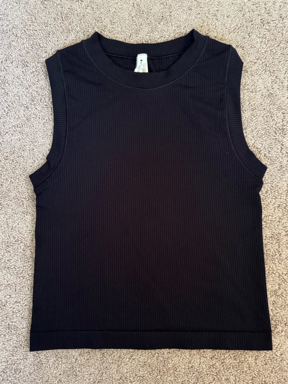 Athleta Black Renew Ribbed Muscle Tank